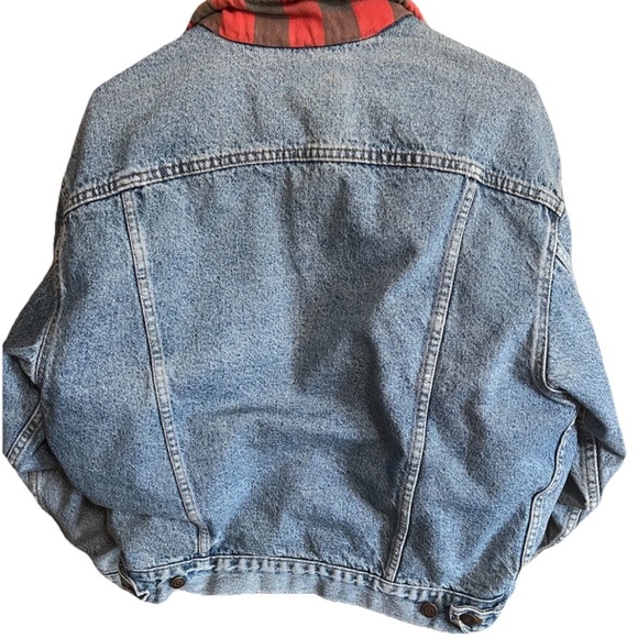 Vintage Levi's Trucker Jacket 70417 80s 90s Buffalo Plaid Size M - Picture 4 of 16